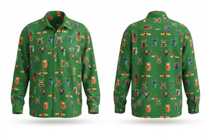 LOW MOQ Whole Sale Private Label Accepted Casual Long Sleeve Button-Up Unique Custom Design Fashion Trendy Printed <b>Dress</b> Shirts - Product Image 6