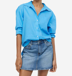 Camisas de Vestir Personalizadas para Mujer, Manga Larga, Blusas de Oficina Casuales, Ecológicas, Transpirables, 100% Algodón, Silueta Recta - Product Image 5