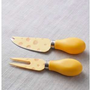 Couteau à fromage avec une belle poignée jaune, élégant couverts en acier inoxydable, parfait pour la salle à manger, la cuisine, le service et les fêtes - Product Image 5
