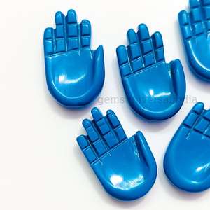 Blue Turquoise Hand Of Fatima Hand Carved Loose Gemstone Charms For Jewelry Making Turquoise <b>Hamsa</b> Hand Carvings Bulk Wholesale - Product Image 2
