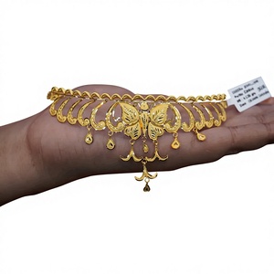 Collier ras-de-cou exquis en or massif 22 carats, motif papillon, filigrane complexe, bijoux indiens faits à la main pour femmes, 9,110 grammes - Product Image 2