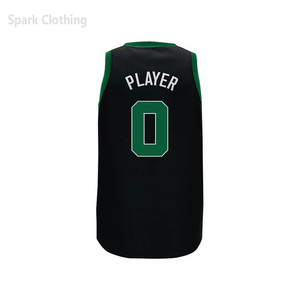 <b>Spark</b> Clothing Custom Basketball Jersey Men's Sleeveless Sublimated Print Black <b>Green</b> Mesh Tank <b>Top</b> For Adult - Product Image 2