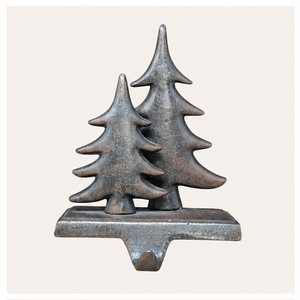 Heavy Duty Cast <b>Iron</b> Christmas Tree Stocking Holder Rustic Antique Brown Mantel Hanger Hook Durable Weighted Base For Holiday - Product Image 3