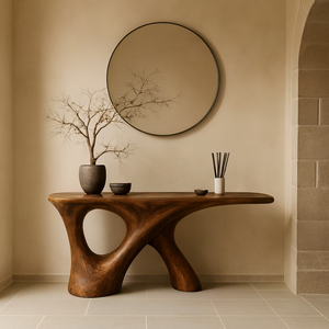 Table console moderne en bois massif naturel fait main, de haute qualité, marque Luxali, modèle pour salon, hôtel, entrée - Product Image 3