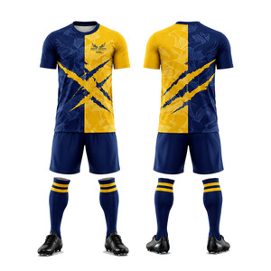 Conjunto de Camiseta de Fútbol Ekin Impex para Hombre, Manga Corta, Azul y Amarillo, Sublimada, Absorbente de Humedad, Uniforme Deportivo - Product Image 1