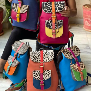 2025 Latest Fashion Mommy <b>Backpack</b> Front Pocket Buckle Beautiful Soft Leather Elegant Women Satchel <b>Backpack</b> <b>Roll</b> On Rucksack - Product Image 3