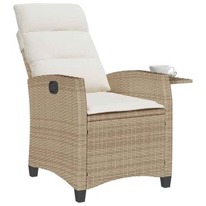 Sedia da Giardino Reclinabile in Rattan PE Beige Standard - Product Image 4