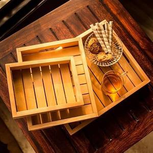 High Quality Classic Wooden Serving Tray Smooth Finish Solid Wood Tray for Kitchen Dining and <b>Table</b> Use For Sale - Product Image 6