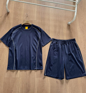 Men's Eco-Friendly Knitted Quick Dry Sporty <b>T</b>-Shirt and Shorts Set Crew Neck Solid Color 100% Cotton Summer Casual Wear - Product Image 4