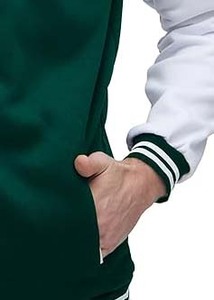 เสื้อแจ็คเก็ตวาร์ซิตี้ผู้ชายสไตล์คลาสสิกสองสี วินเทจ สำหรับฤดูหนาว กระดุมเดี่ยว ผ้าทนทาน สตรีทแวร์ลำลอง ปักลายตัวอักษร - Product Image 6