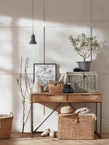 Newly designed <b>rectangular</b> laundry <b>basket</b>, woven from natural water hyacinth, a storage <b>basket</b> for household items. - Product Image 2