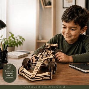 Handmade Wooden Formula Race Car Puzzle Model Detailed Laser Cut <b>DIY</b> Vehicle Assembly <b>Kit</b> for Hobby Craft and Desk Decoration - Product Image 2