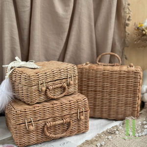 Caja de Almacenamiento de Mimbre Tejida a Mano, Diseño Nuevo, Estilo Vintage, Ecológica, Cesta de Almacenamiento de Mimbre Natural, Vietnam - Product Image 1