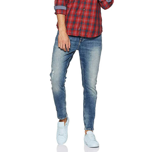 Service OEM – Jean décontracté pour homme de haute qualité, coupe droite, délavé, bleu, confortable, respirant, en denim, ajustement personnalisé - Product Image 3