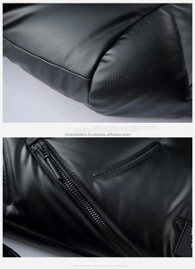 Blouson d'hiver réversible chauffant en duvet pour homme, imperméable, en velours côtelé, noir, avec capuche et fermeture éclair – Vente en gros OEM - Product Image 4