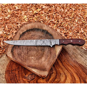 NEW FRIENDS INDUSTRIES Couteau à fileter en acier Damas forgé à la main - Couteau de cuisine et de barbecue pour chef, lame de 8 pouces, extra tranchant, manche en bois de rose - Product Image 5