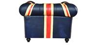 Fauteuil en cuir capitonné Union Jack, moderne et confortable, pour salon et salle à manger, avec pieds en bois et rembourrage en mousse, pour la décoration de la maison
