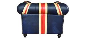 Union Jack Tufted Leather <b>Armchair</b> Modern Comfortable Living Room & <b>Dining</b> Chair with Wood Legs and Foam Filling for Home Decor - Product Image 4