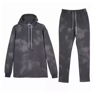 Conjunto Deportivo de Mujer Talla Grande, Sudadera con Capucha Gris, Manga Larga, Color Sólido, Cierre con Cordón, Poliéster Transpirable - Product Image 2