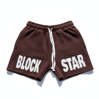 Ensemble sweat à capuche et short personnalisé OEM, effet délavé, vieilli, vintage, avec impression en relief, fermeture éclair intégrale, pour homme