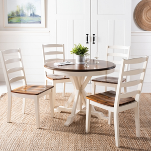 Silla de Comedor de Madera de Teca de Estilo Moderno, Impermeable y Ecológica, con Acabado Natural Blanco para Decoración de Muebles del Hogar - Product Image 1