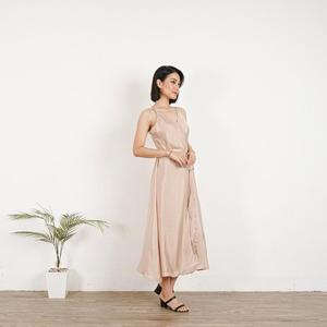Vestido Largo de Satén para Mujer, Elegante, Sin Mangas, Estilo Seda, para Fiesta o Noche, con Abertura Lateral - Product Image 5