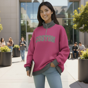 Custom Women Oversized Grey <b>Sweatshirt</b> <b>Vintage</b> Nebraska Print Mock Neck Drop Shoulder Heavyweight Cotton Fleece Pullover - Product Image 2