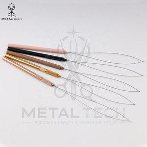 Wholesale Multi Color Metal Handle Hair Extension Loop <b>Needle</b> Micro Links Wire <b>Threader</b> Pulling Hook Set Salon Beauty Tool - Product Image 4