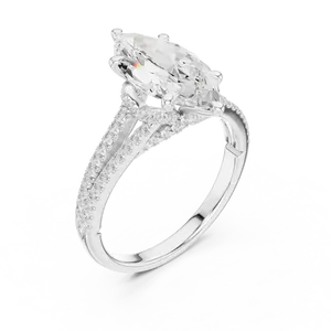 <b>Split</b> Shank Micro Pave 2.5ct Marquise Cut Lab Grown Diamond Engagement <b>Ring</b> 18K Solid Gold IGI Certified VVS E-F Fine <b>Ring</b> - Product Image 4