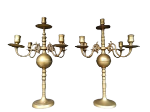 Ménorah de Hanouka en laiton finition antique Bold Blossom |   Chandelier juif à 9 bras |   Fait main |   Taille personnalisée disponible - Product Image 4