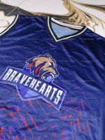 Jersey Basket Tanpa Lengan Bravehearts Pria V-Neck Cetak Transfer Panas Poliester/Katun Ramah Lingkungan Cepat Kering Geometris