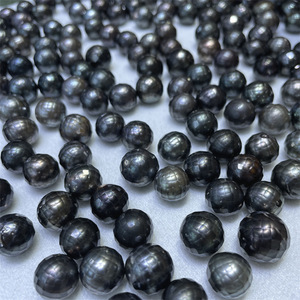 Perlas Sueltas de Tahití de 12-14 mm, Color Negro Agua de Mar, Luz Intensa, Micro Imperfecciones, Grabadas, Artesanía Japonesa, Ideales para DIY - Product Image 4