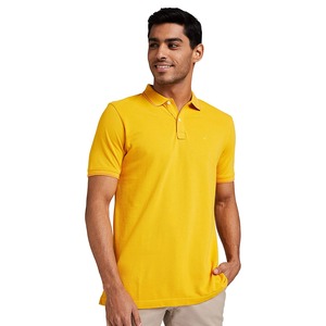 เสื้อยืดคอกลมแขนสั้นผู้ชาย สีเหลือง ทรงปกติ ผ้าคอตตอนปิเก้ ระบายอากาศได้ดี สกรีนโลโก้ด้านหน้าได้ตามต้องการ น้ำหนัก 220 กรัม ผ้าเจอร์ซีย์ พิมพ์ลายดิจิตอล - Product Image 2