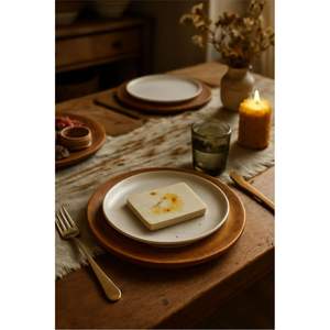 Assiette de service ronde en bois de hêtre écologique, assiette à dîner en bois naturel, plateau de service en bois massif, sous-assiette décorative, assiettes de 13 pouces - Product Image 5