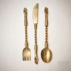 Luxury <b>Gold</b> <b>Cutlery</b> Set Modern Stainless Steel Flatware Set With Finish Dishwasher Safe Silverware For Wedding Party And Hotel - Product Image 3