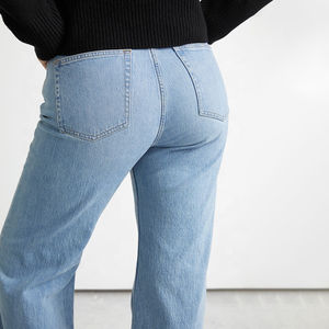 Jean décontracté Y2K streetwear taille haute ample et respirant en crêpe pour femme, grande taille, de haute qualité - Product Image 3