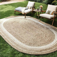 Tapis de pique-nique en coton AYUSH, pliable, tissé à la main, pour l'extérieur, écologique, antidérapant, adapté aux animaux domestiques, avec un dos en jute, rembourré et épais