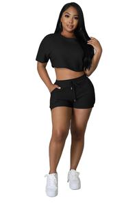 Promotion Offre Spéciale personnalisation 2025 été deux pièces femmes ensemble court grand grande taille ensembles courts shorts pour femmes - Product Image 2