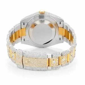 Luxury Iced Out Moissanite <b>Watch</b> for <b>Men</b> Two Tone Stainless Steel VVS Diamond Look Automatic Hip Hop - Product Image 3
