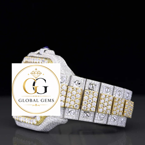 Best Selling Custom Full Iced Moissanite Diamond Arabic Dial Watch Luxurious Antique Style Stainless Available for Best Sale - Product Image 2