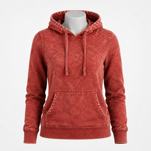 <b>Women</b> Acid Wash <b>Hoodie</b> Designed With A <b>Soft</b> Hand Feel, Relaxed Fit And Vintage Inspired Finish For Modern Casual Collections - Product Image 4