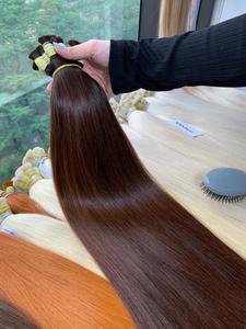 Extensions de cheveux humains vietnamiens en chocolat brun foncé en vrac, Nasa Hair, 100g, lisses, 70cm, super double trame - Product Image 4