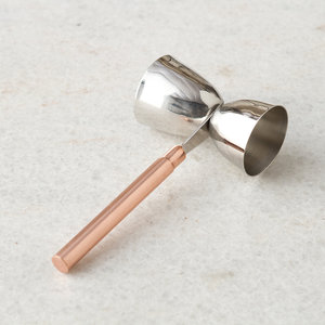 Premium Stainless Steel Double Cocktail Jigger with Copper Handle Dual <b>Spirit</b> Measure Cup 1oz 2oz Professional Barware Tools - Product Image 1