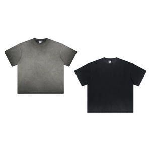 Camisetas de Hombre con Lavado Ácido de Marca Privada, Camisetas Extra Grandes de Algodón Vintage Premium, Fabricante OEM, Producción en Masa, Exportación - Product Image 1