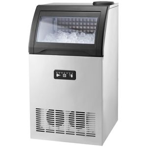 Macchina per il Ghiaccio Professionale da Cucina, Produzione 130 libbre/24H, Capacità di Stoccaggio 33 libbre, 55 Cubetti di Ghiaccio, 15 Minuti, Display Digitale LED - Product Image 1