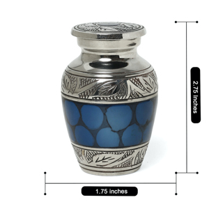 Petites urnes commémoratives en laiton bleu nuage, lot de 4, pour cendres humaines |   Mini-cercueil pour cendres funéraires, pour lieux sacrés - Product Image 4