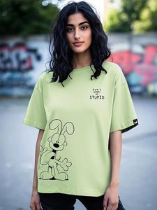 Camiseta Garfield para Mujer, 100% Algodón, Estampado Gráfico, Corte Holgado, Manga Corta, Cuello en V, Ropa Casual, Estilo Urbano - Product Image 2