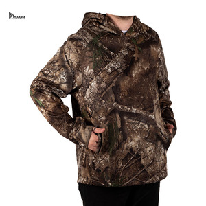 Sweat-shirt à capuche camouflage unisexe, coupe ample, polyester respirant, vêtements décontractés d'hiver pour l'extérieur, chasse, brodé, 2 pièces - Product Image 2
