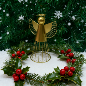 เครื่องประดับรูปนางฟ้าสีทองโลหะ ของตกแต่งบ้านคริสต์มาส งานศิลปะคลาสสิก ดีไซน์ตกแต่งตามฤดูกาล ของตกแต่งดิจิทัล ลดราคา - Product Image 4