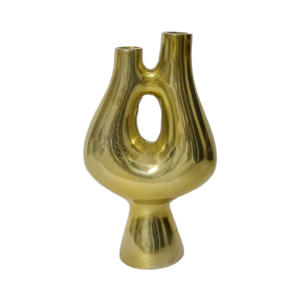 Vase en métal artisanal, finition dorée élégante, écologique et léger, idéal pour les mariages ou la décoration intérieure - Product Image 1